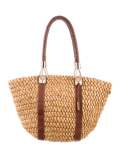 michael kors round straw bag|Michael Kors straw backpack.